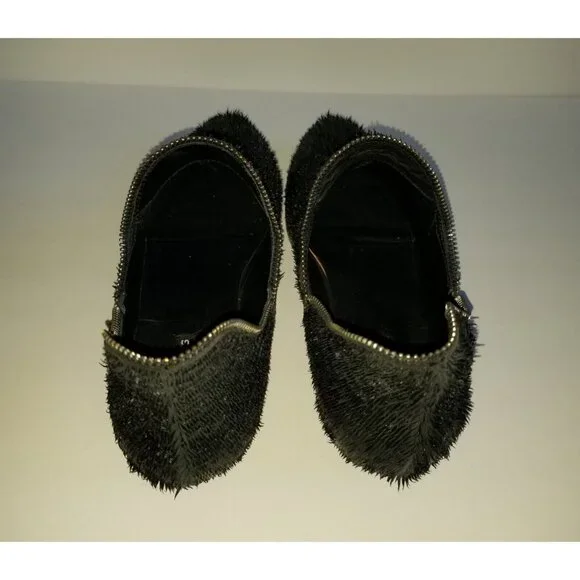 BAKERS ELITE Black Settle Frayed Leather Ankle Booties 39 8.5 Heeled Zipper Trim - Picture 8 of 12